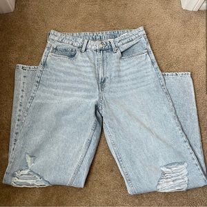H&M High Waisted Loose Straight Jeans
